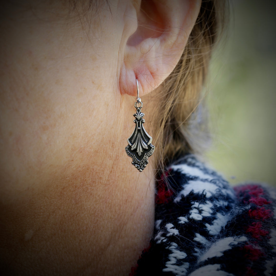 Victorian-Style Sterling Silver Earrings