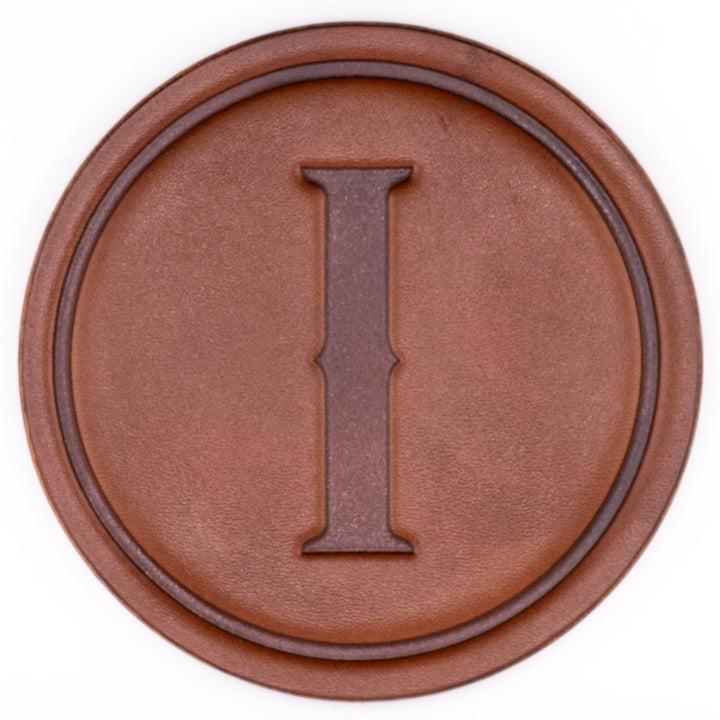 Monogrammed Leather Coaster - 5" Premium Personalized Drink Coasters
