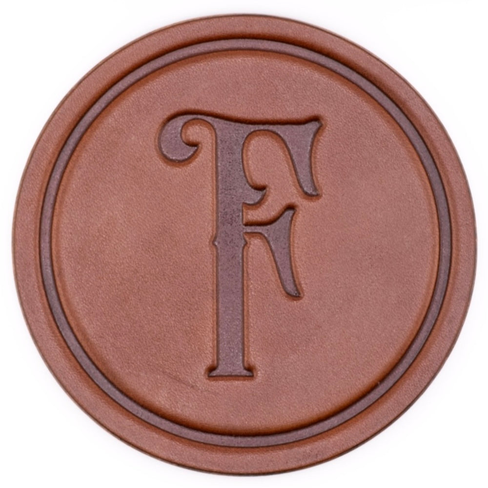 Monogrammed Leather Coaster - 5" Premium Personalized Drink Coasters