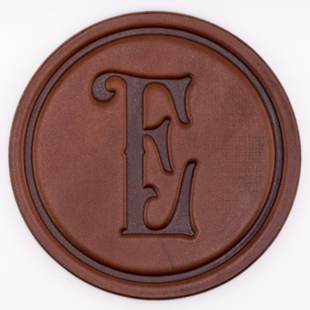 Monogrammed Leather Coaster - 5" Premium Personalized Drink Coasters