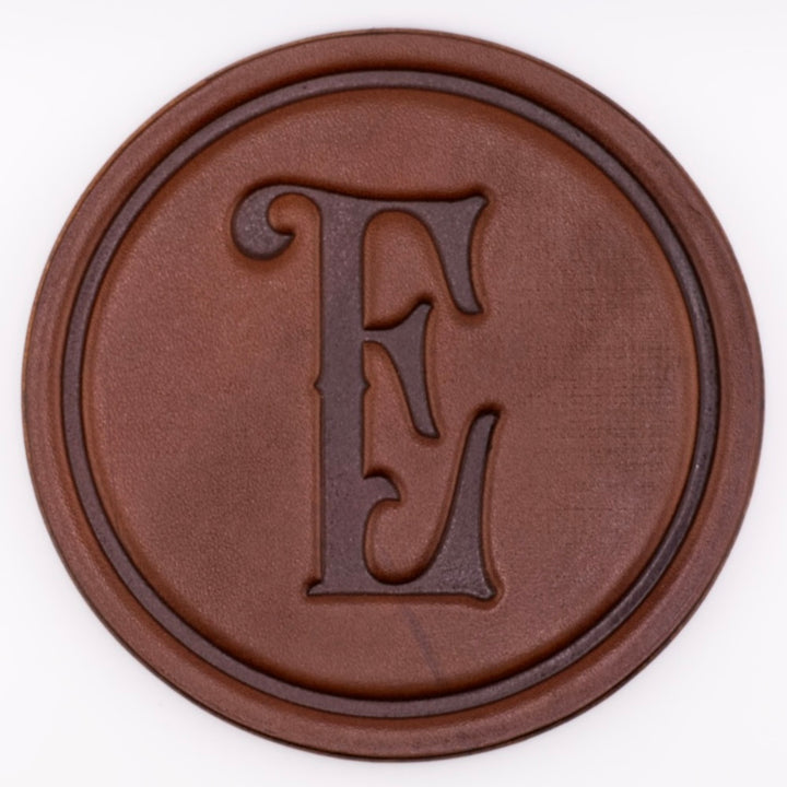 Monogrammed Leather Coaster - 5" Premium Personalized Drink Coasters