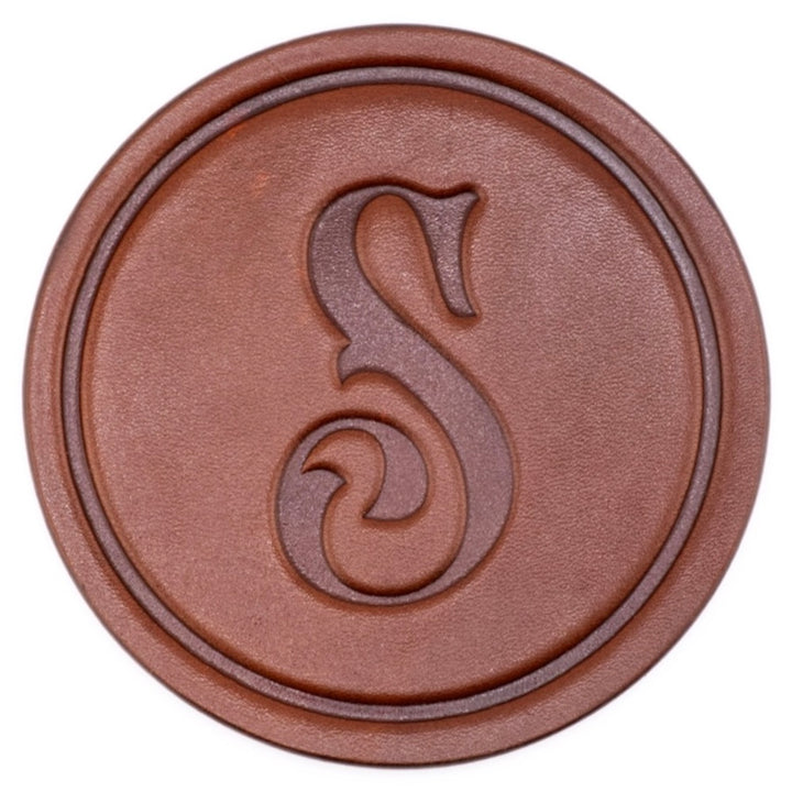 Monogrammed Leather Coaster - 5" Premium Personalized Drink Coasters