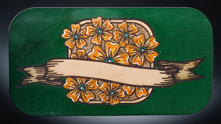 Wildflower Large Leather Valet Tray - Handcrafted Idaho Organizer