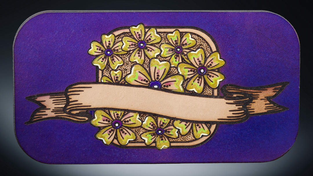 Wildflower Large Leather Valet Tray - Handcrafted Idaho Organizer