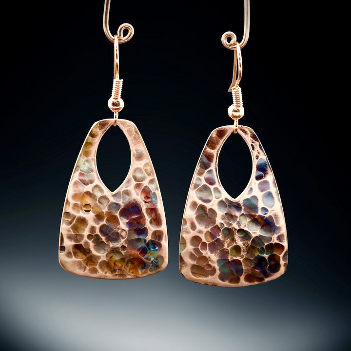 Crater Collection - Hand-Forged Copper Jewelry | Flame-Painted Pendants & Earrings
