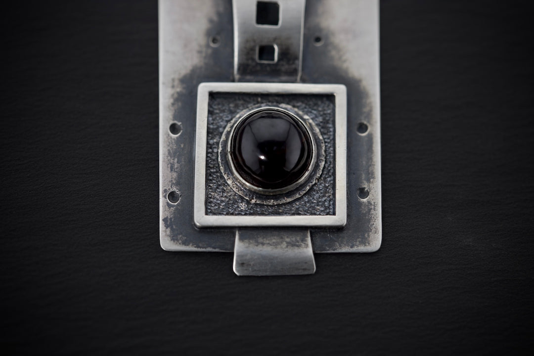 The Dark Star - Sterling Silver Star Garnet Pendant | Hand-Forged Jewelry