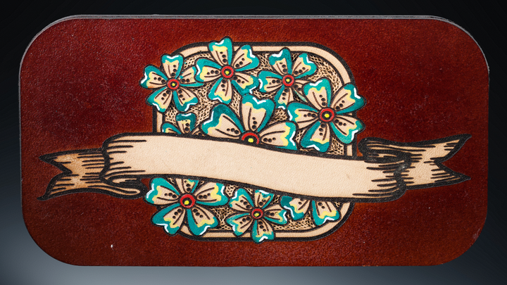 Wildflower Large Leather Valet Tray - Handcrafted Idaho Organizer