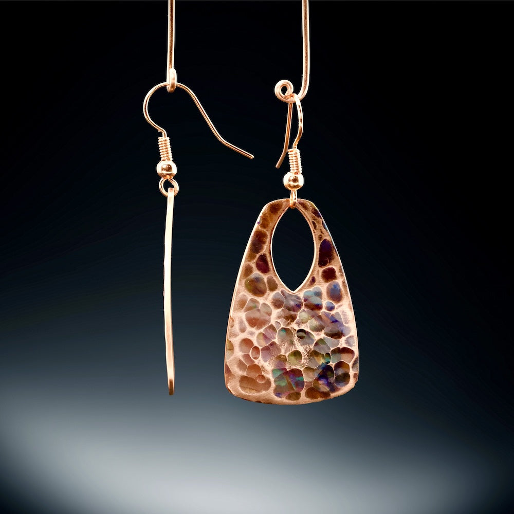 Crater Collection - Hand-Forged Copper Jewelry | Flame-Painted Pendants & Earrings