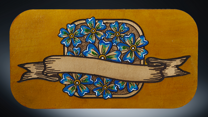 Wildflower Large Leather Valet Tray - Handcrafted Idaho Organizer