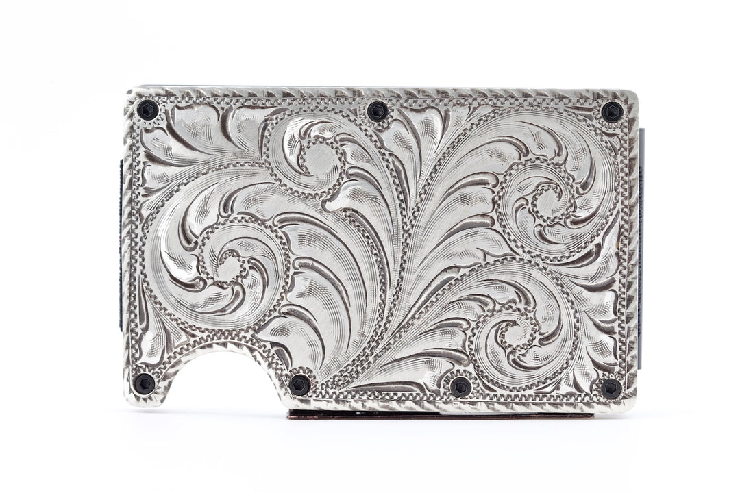 Hand Engraved Wallet - Frontier Collection | Sterling Silver, Brass & Copper