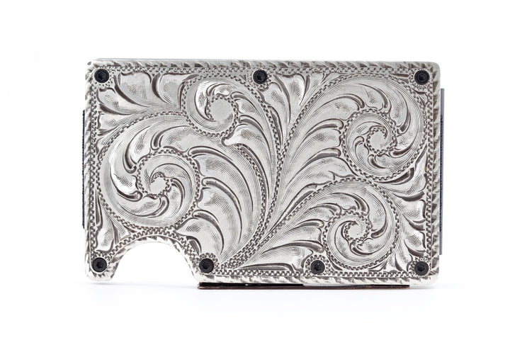Hand Engraved Wallet - Frontier Collection | Sterling Silver, Brass & Copper