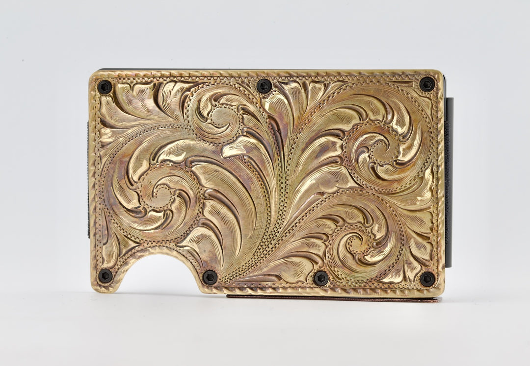 Hand Engraved Wallet - Frontier Collection | Sterling Silver, Brass & Copper