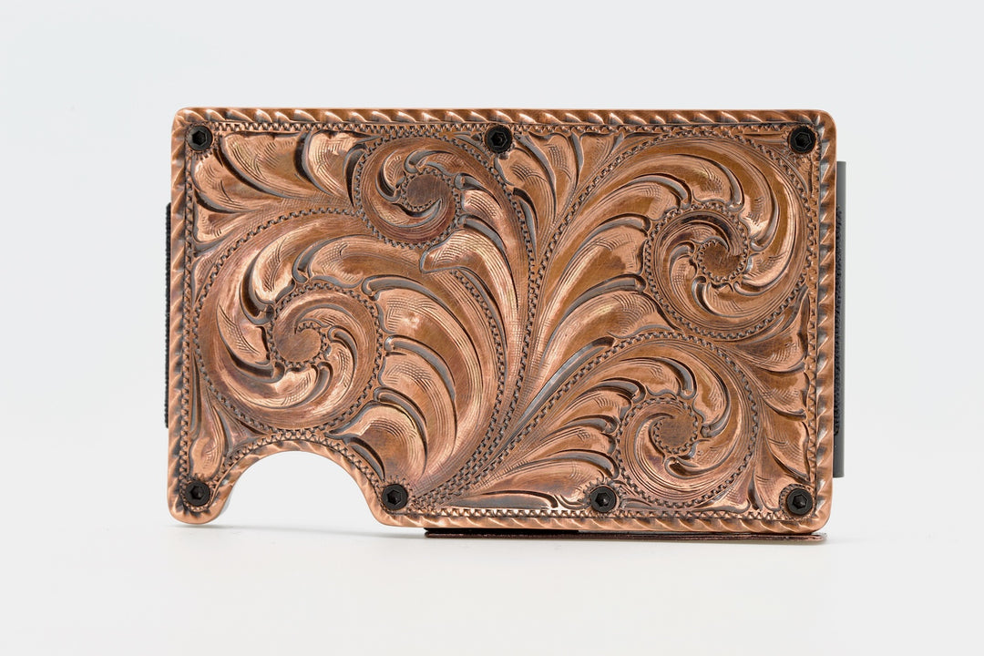 Hand Engraved Wallet - Frontier Collection | Sterling Silver, Brass & Copper