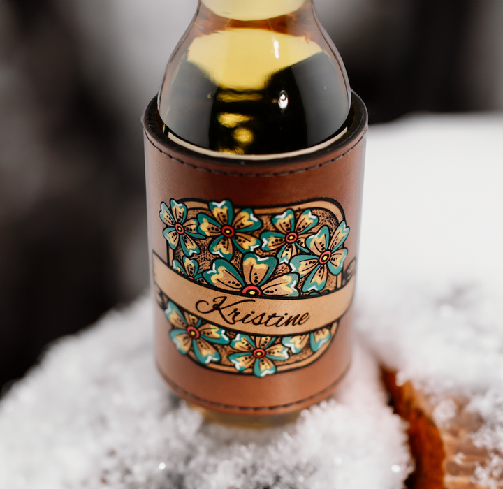 Wildflower Leather Beverage Holder