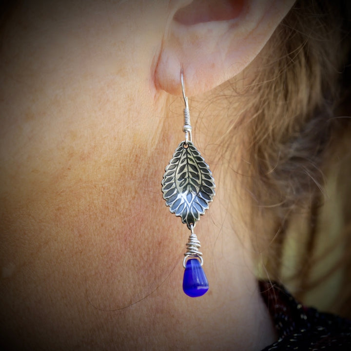 Island Palm - Sterling Silver & Copper Earrings