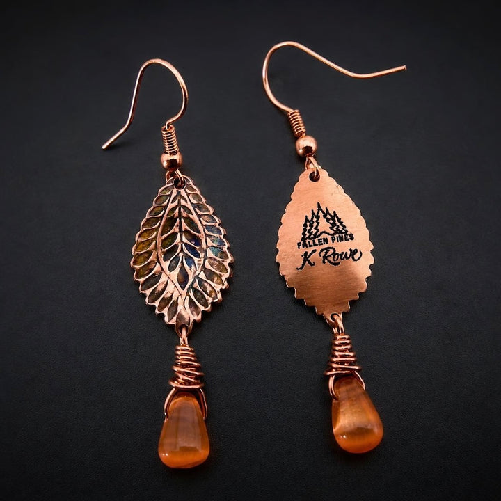 Island Palm - Sterling Silver & Copper Earrings