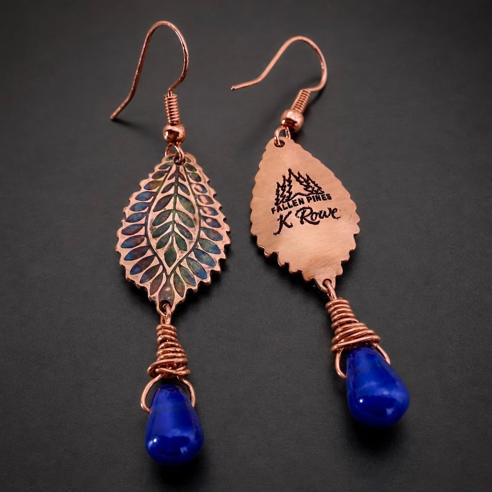 Island Palm - Sterling Silver & Copper Earrings